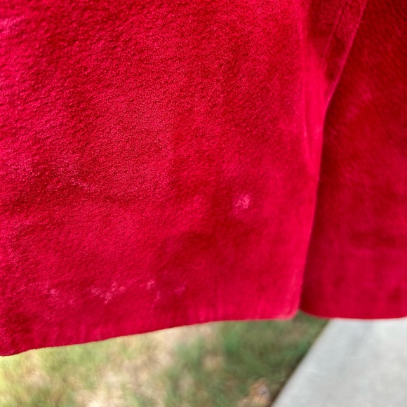 Dennis Basso Washable Suede Leather Jacket Size S. RED - Picture 9 of 9